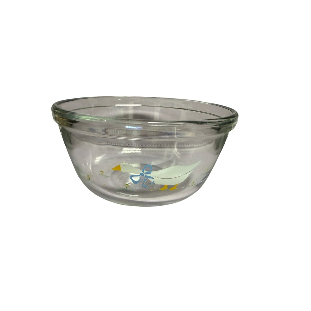 Anchor Hocking Country Goose 1 Quart Glass Mixing Bowl Vintage 1056 USA Made